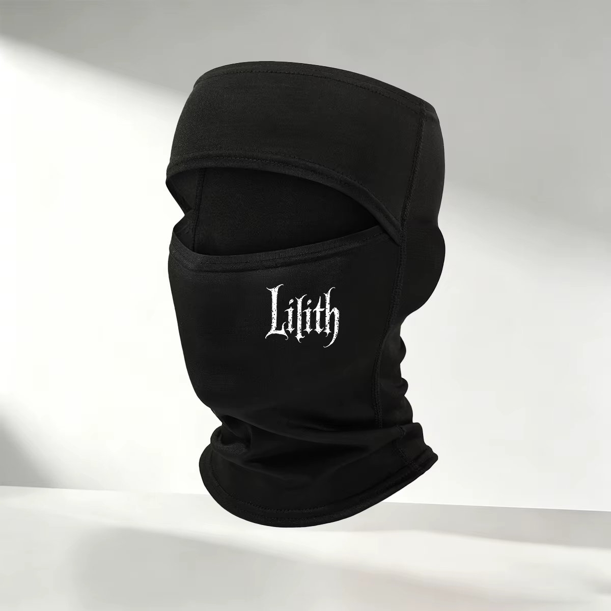 Masque facial balaclava imprimé Lilith, léger, respirant, extensible, couvrant entièrement le visage