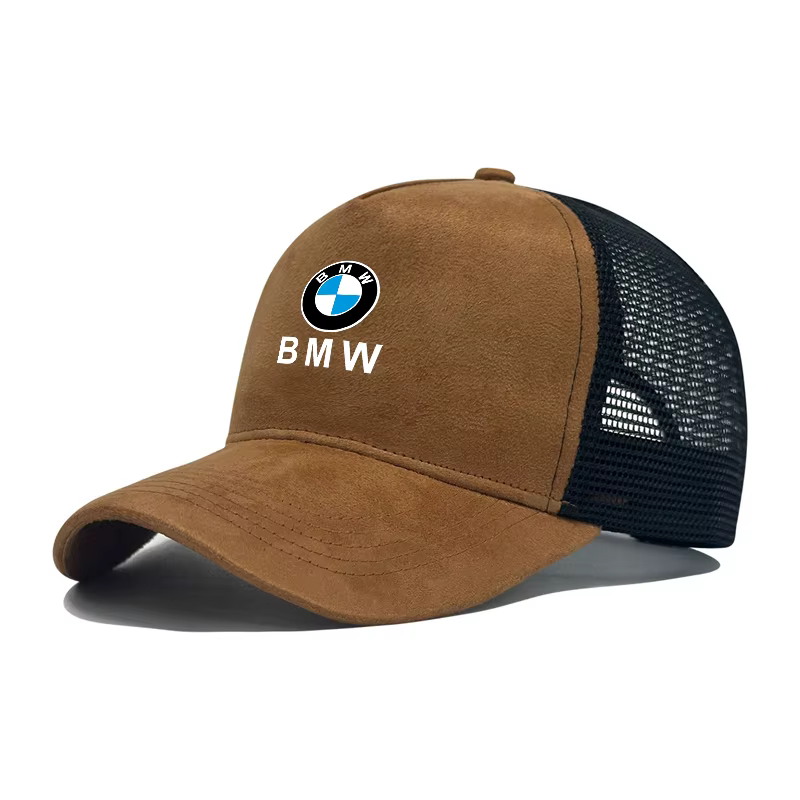 Casquette de baseball tendance, respirante, en maille, pour l'extérieur, avec autocollant, pour BMW 