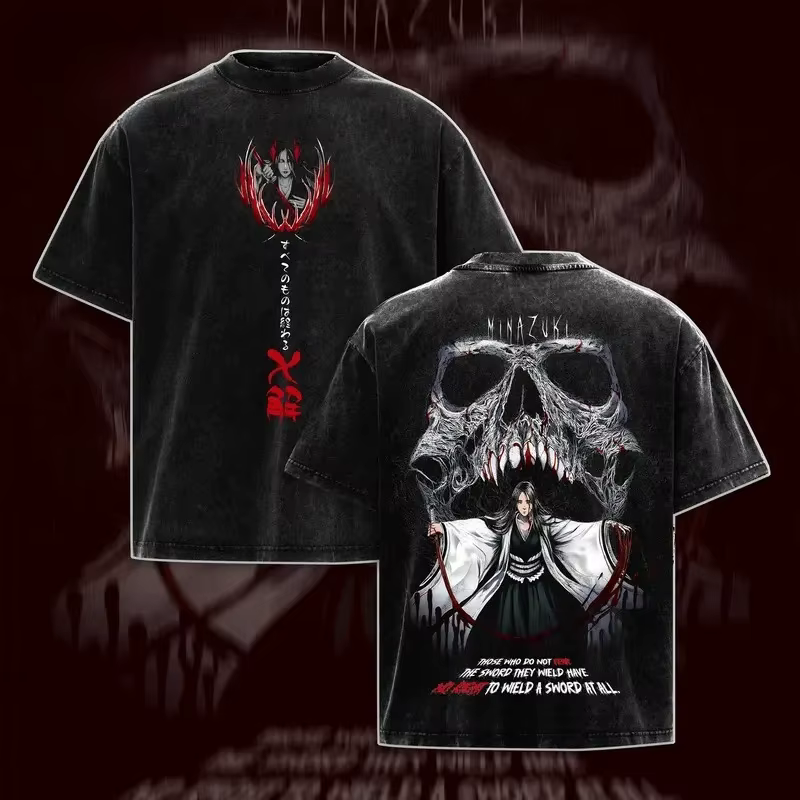 BLEACH Unohana Retsu Anime Vêtements Hommes Femmes T-shirts Oversize Manches Courtes T-shirt Lavé Co