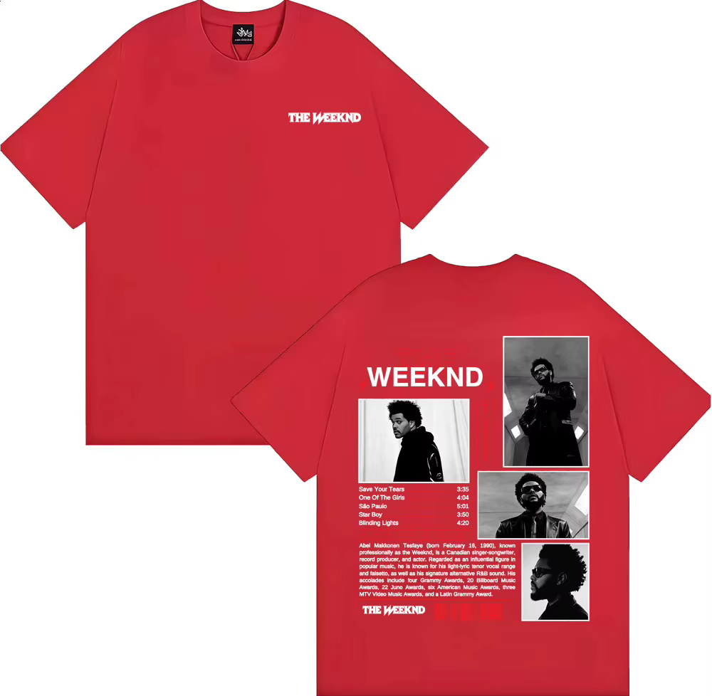 Rappeur The Weeknd Starboy Album couverture T-shirt vêtements pour hommes Harajuku Punk Hip Hop T-sh