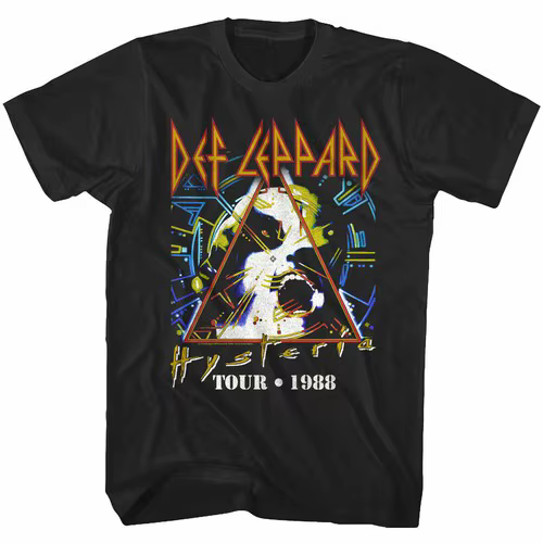 Hysteria 1988 T-shirt pour hommes Rock Band Live on Merch Tee