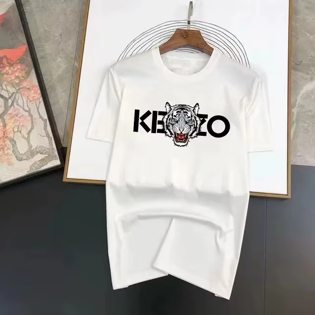 T-shirt graphique tête de tigre pour homme, style streetwear, en coton, imprimé lettres, inspiré du 