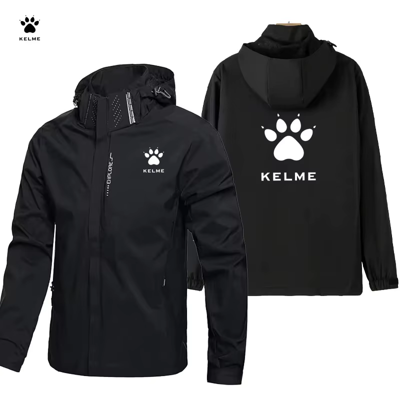 KELME LOGO Coupe-vent sportif pour homme, veste à capuche coupe-vent et résistante à l'eau pour le p