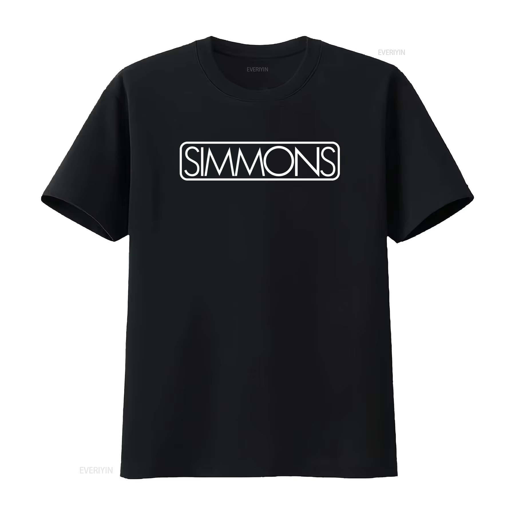 T-shirt SIMMONS Drums disponible en tailles S à XXL, noir et blanc, parfait pour les amateurs de mus
