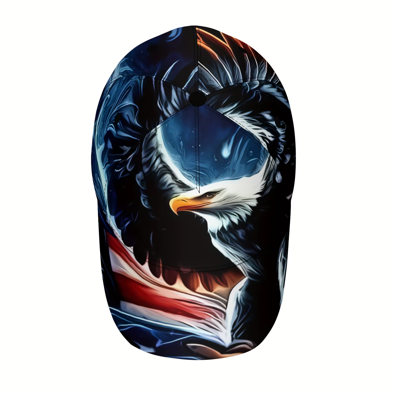 Casquette de baseball avec tête d'aigle et drapeau américain, réglable, légère, en polyester avec ra