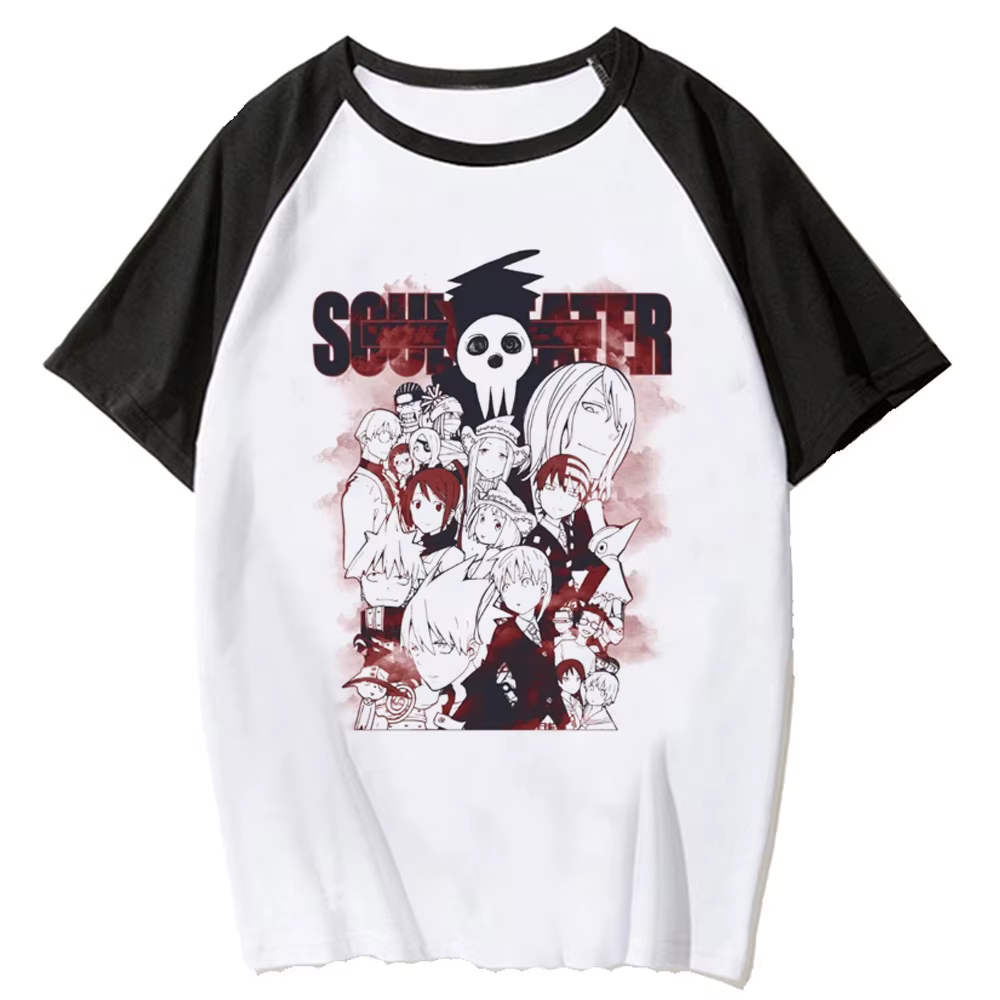 Soul Eater chemise adolescent numérique coloré années 2000 université rétro psychédélique top t-shir