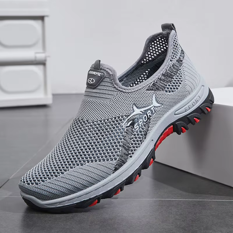 Baskets légères à enfiler pour hommes - Chaussures décontractées antidérapantes adaptées à la randon