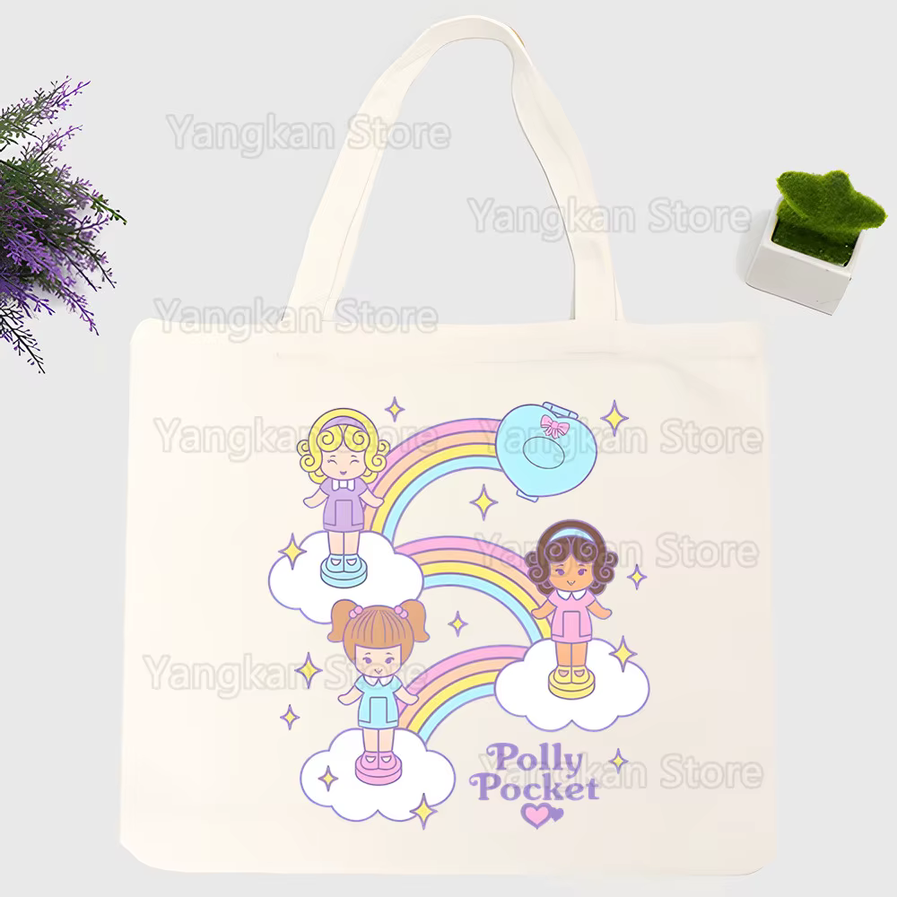 Polly poche dessin animé toile sac à bandoulière femme Harajuku drôle grande capacité Eco environnem