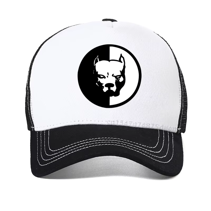Casquette de baseball Pitbull Dog, style dessin animé, hip-hop, en maille, ajustable, pour homme, re