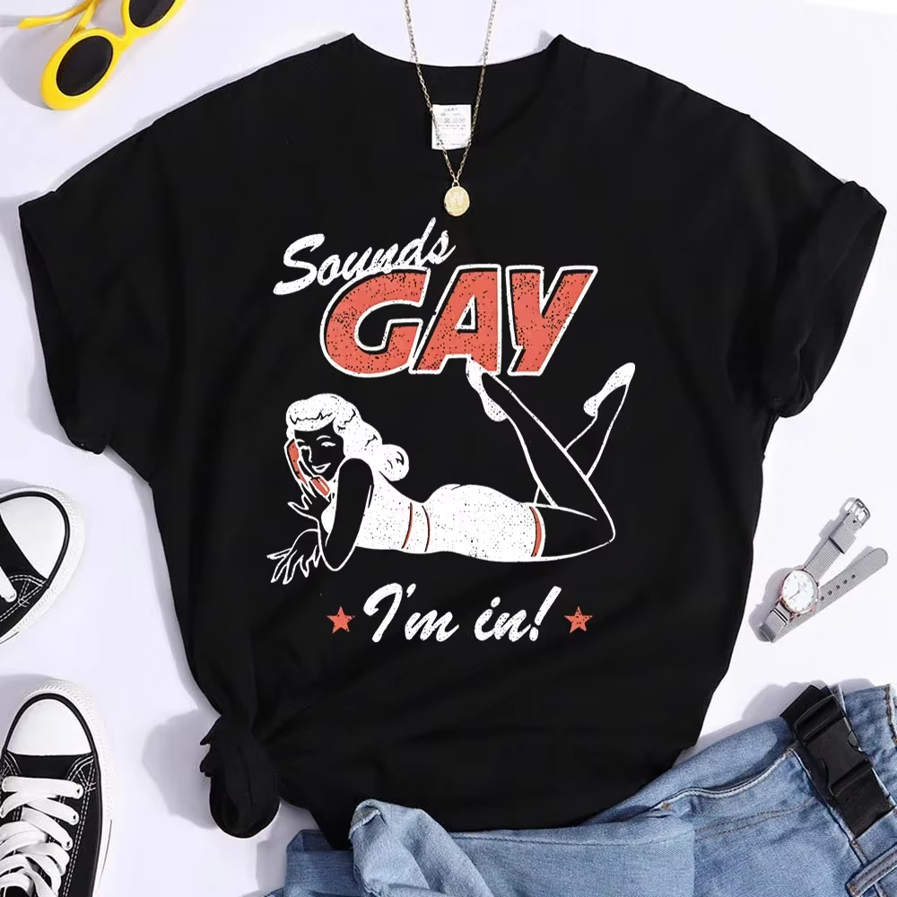 Vintage LGBT t-shirt son Gay drôle t-shirts personnalité Y2k hauts mois de la fierté lesbienne bisex