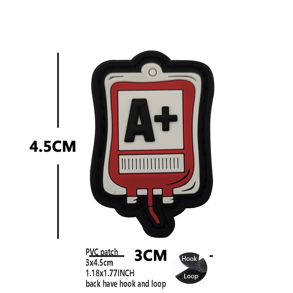 Accessoires de sac d'extérieur, sac de sang en caoutchouc souple PVC, sac de Type sang A + B + O + M