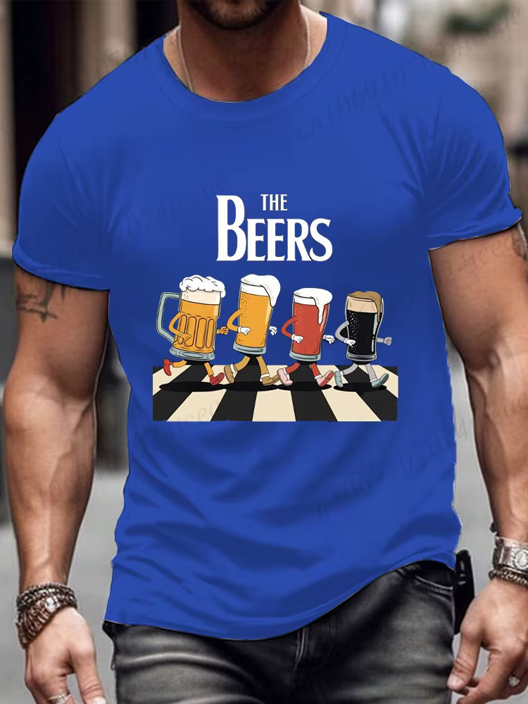 T-shirt à manches courtes pour hommes amoureux de la bière t-shirts mode haut d'été décontracté pour