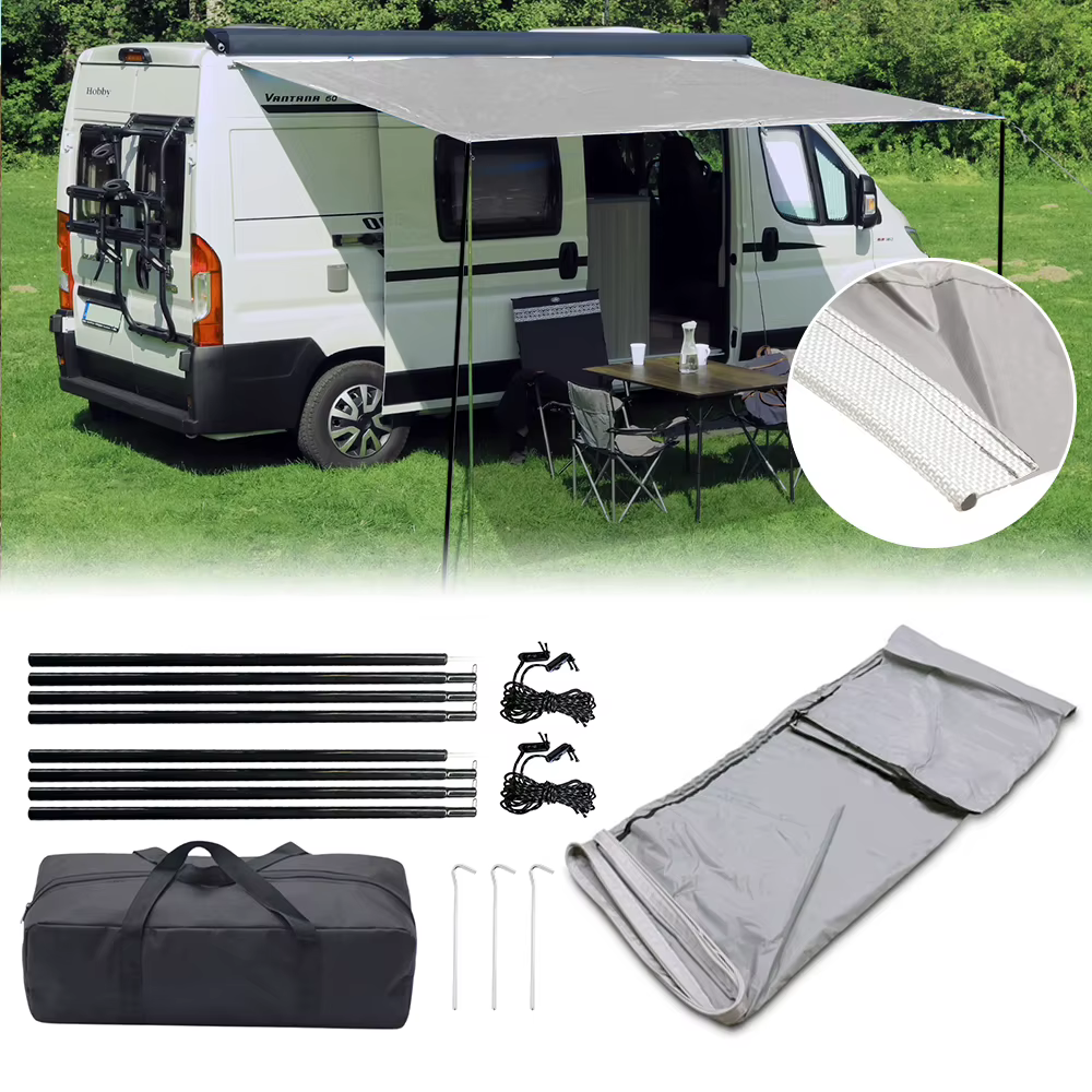 Auvent de camping-car 3x2,4m, tente latérale pour caravane, tente de camping extérieure avec sac de 