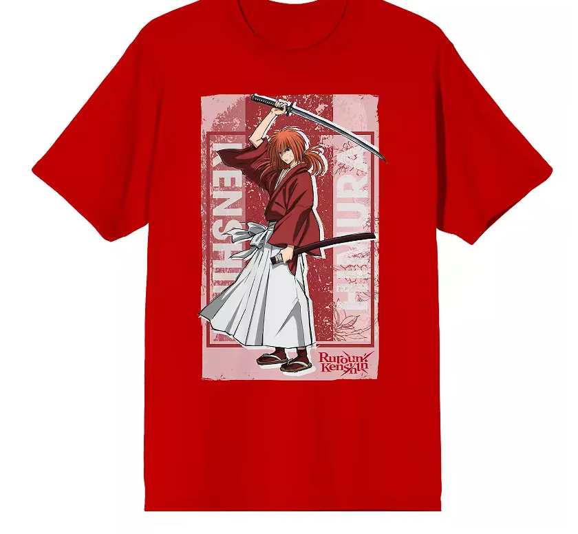 T-shirt Rurouni Kenshin unisexe, vêtements tendance toute l'année, vêtements de personnalité, surdim