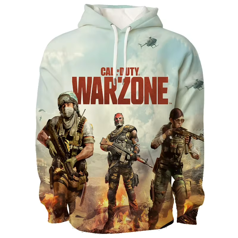 Pop Game Call of Duty Warzone Sweat à capuche imprimé en 3D pour hommes et femmes, pull à capuche, t