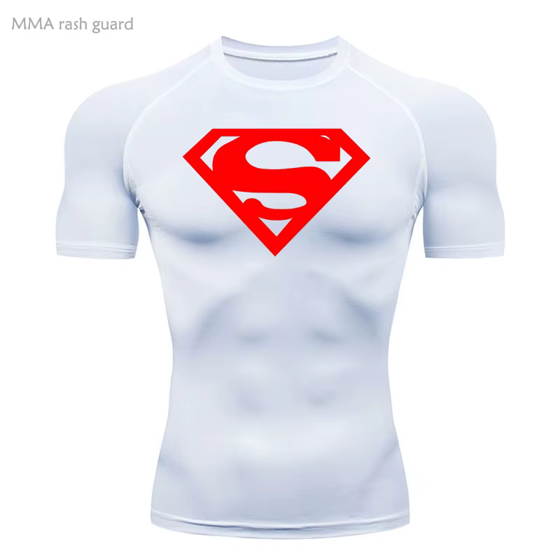 Chemise de sport à Compression pour hommes, T-Shirt à manches courtes, séchage rapide, haut de fitne