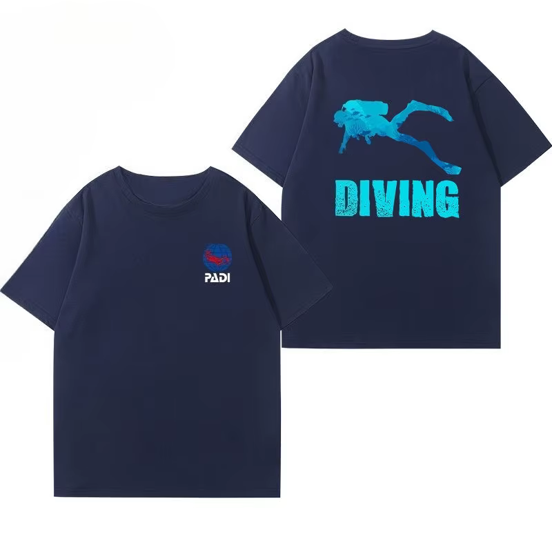 T-shirt en coton pour instructeur de plongée PADI de l'Association mondiale de plongée CMAS, vêtemen