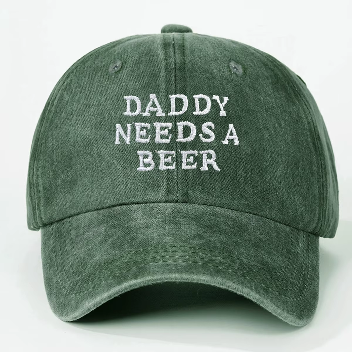 Casquette de baseball 'Daddy Needs A Beer' en denim délavé, vintage, à visière incurvée, réglable, p