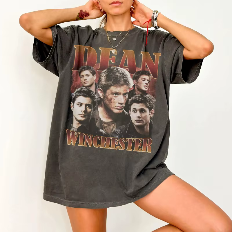 T-shirt Supernatural Winchester à motif coloré, style rétro Dean Winchester