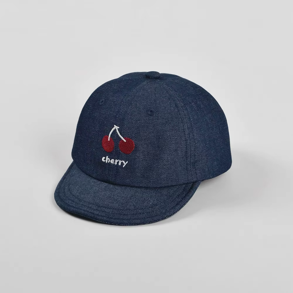 Casquette de baseball souple brodée cerises printemps-été, respirante, anti-UV, pour enfants et bébé