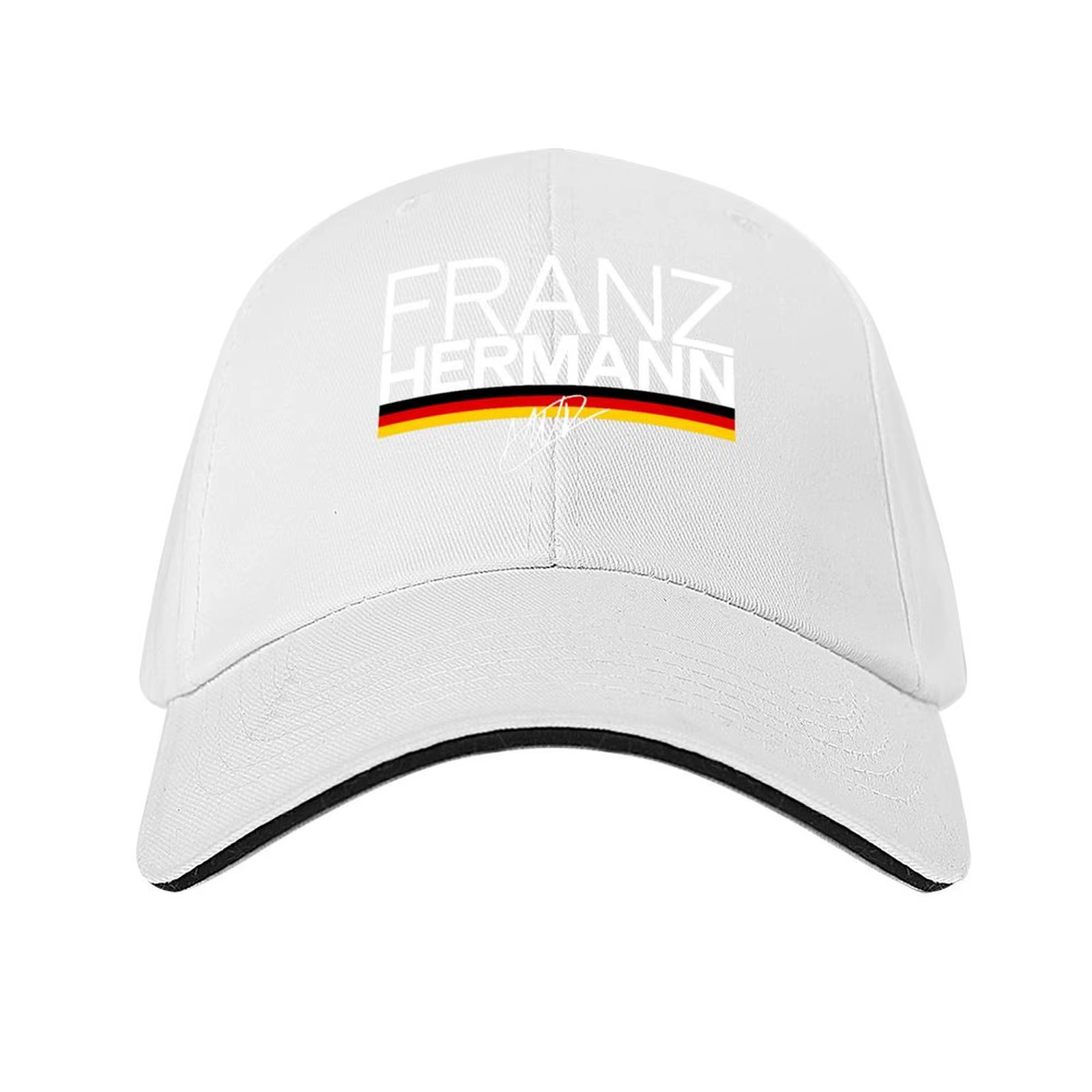 Franz Hermann F1 graphique-Assinature avec drapeau allemand rayures Motorsport Art casquette de Base