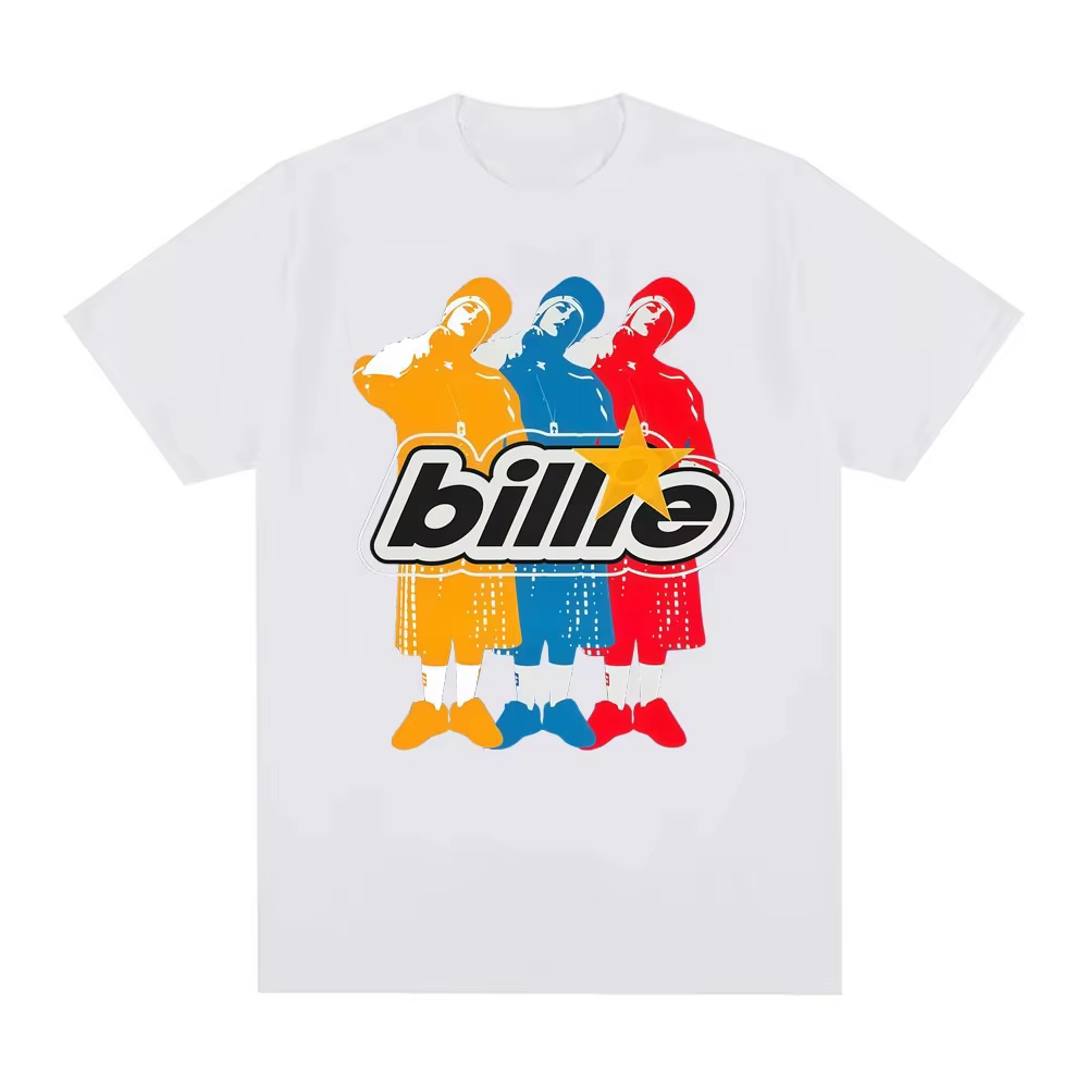 Chanteur Billie Eilish même Style 100% coton chemise pour hommes été surdimensionné graphiques chemi