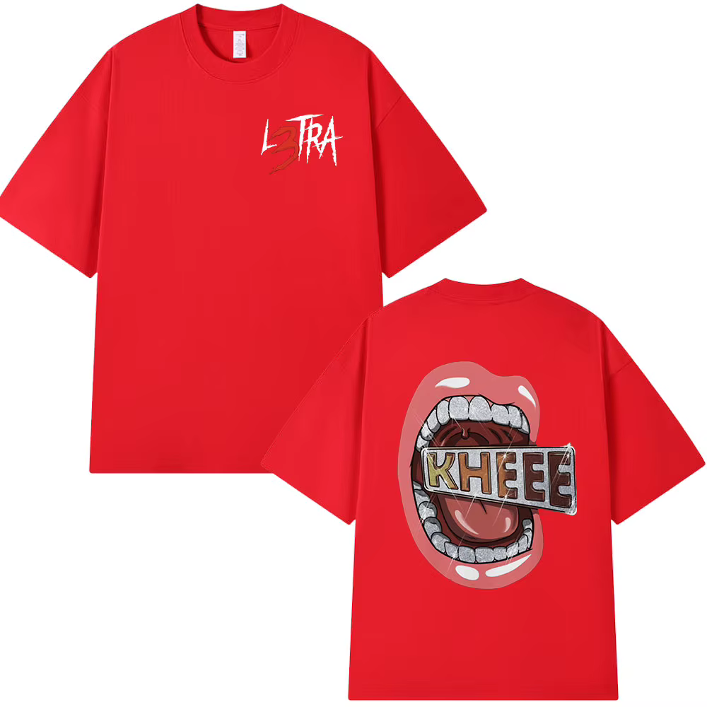Rappeur Lunaire La L L3TRA KHEEE Album T-shirts Hommes Femmes Hip Hop Mode Manches Courtes T-shirts 