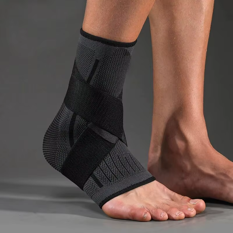 Attelle de cheville avec enveloppe réglable, manchon de compression respirant en tricot pour le spor