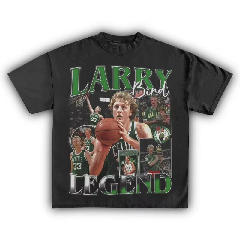 Larry Bird basket-ball graphique coton T-shirt femmes unisexe Fans essentiels à manches courtes haut