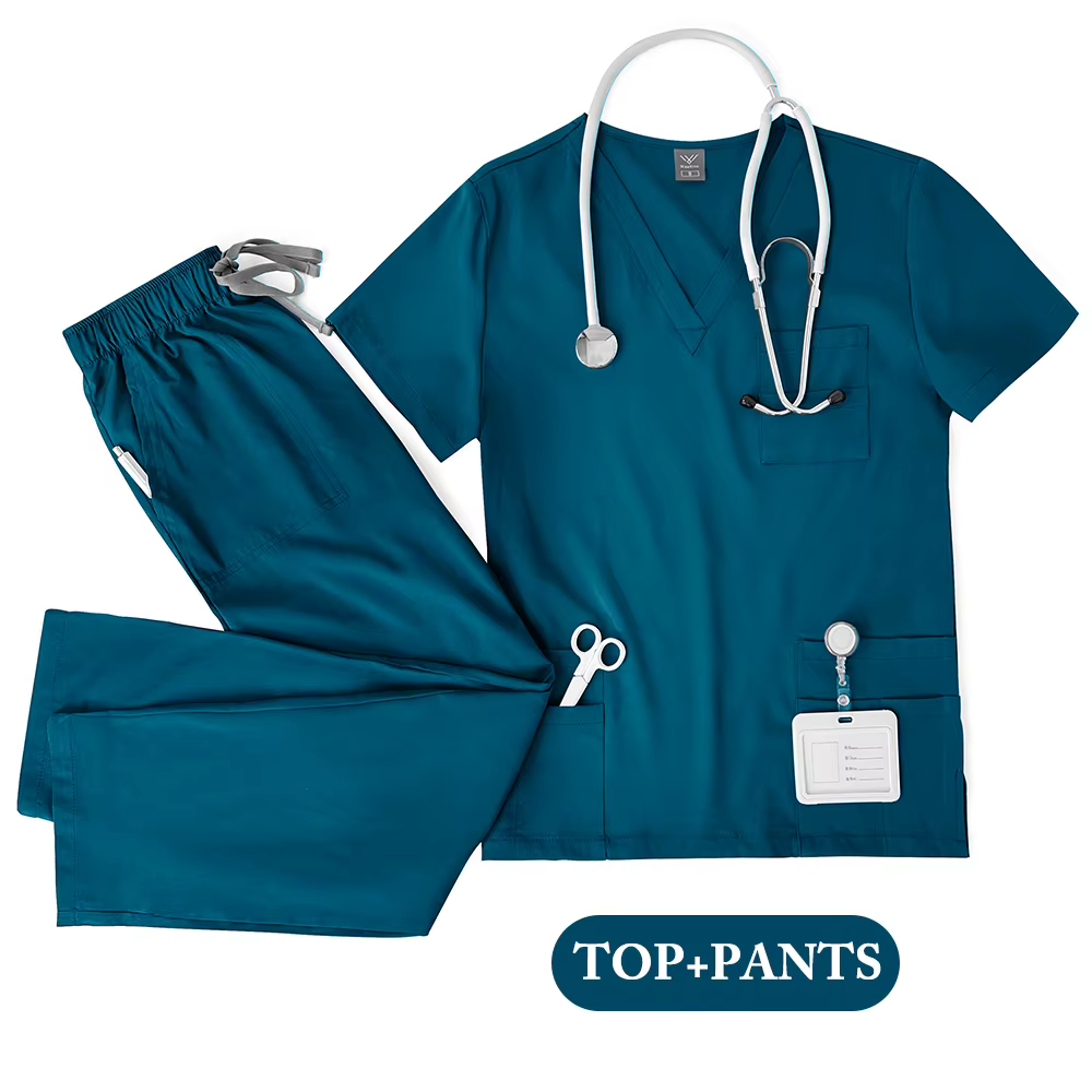 Uniformes médicaux unisexes pour hommes et femmes, vêtements d'infirmière, costume de beauté de labo