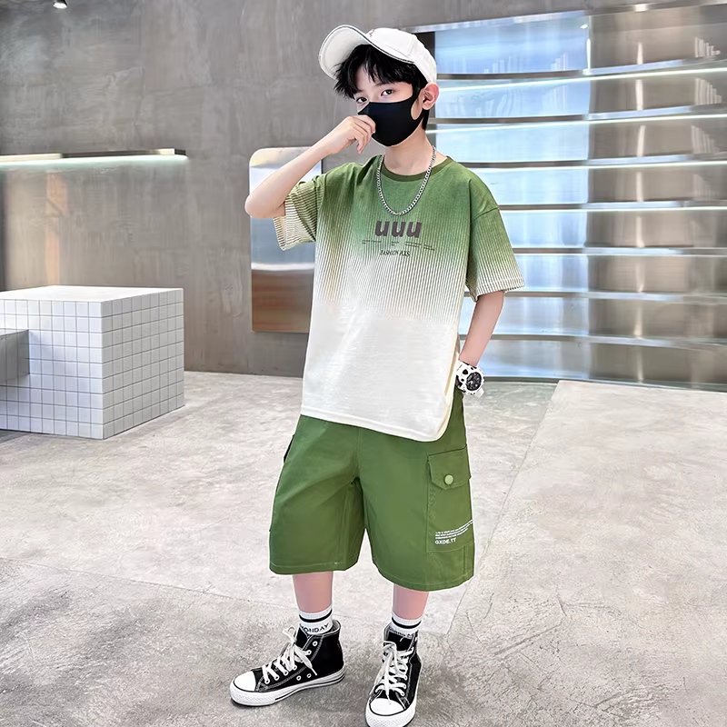 Ensemble de vêtements d'été pour garçons, T-shirt à manches courtes + Short, 2 pièces, survêtement d
