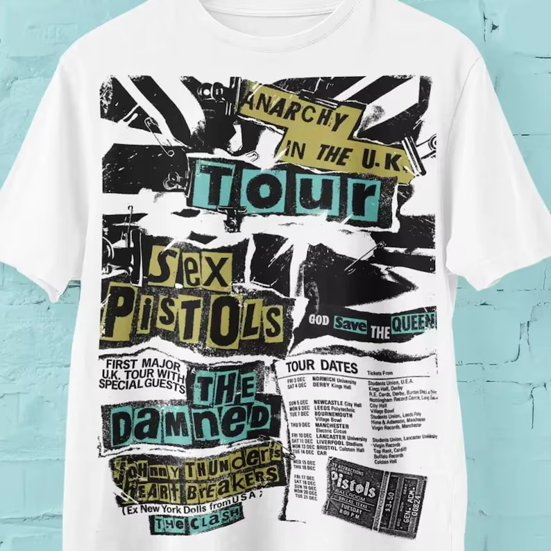 Sex Pistols Tour T Shirt, 80s Punk Music, Punk Rock, Sid Vicious, Offbeat, Nightlife, Grunge Style, 