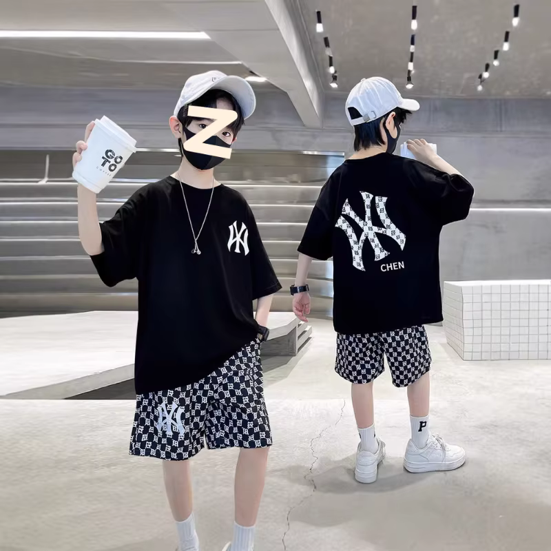 Ensembles de vêtements pour garçons, tendance estivale, décontractés, sportifs, 2 pièces, t-shirts +