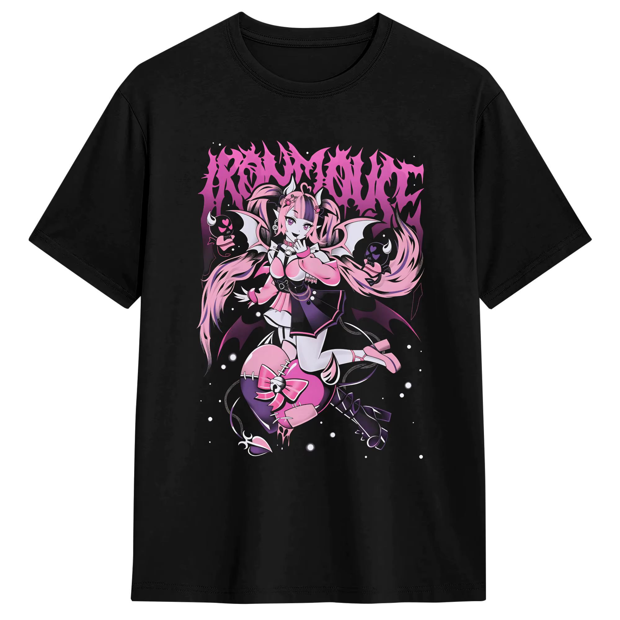 Ironmouse – t-shirt tendance à imprimé Anime pour hommes, en pur coton, à manches courtes, Vintage, 
