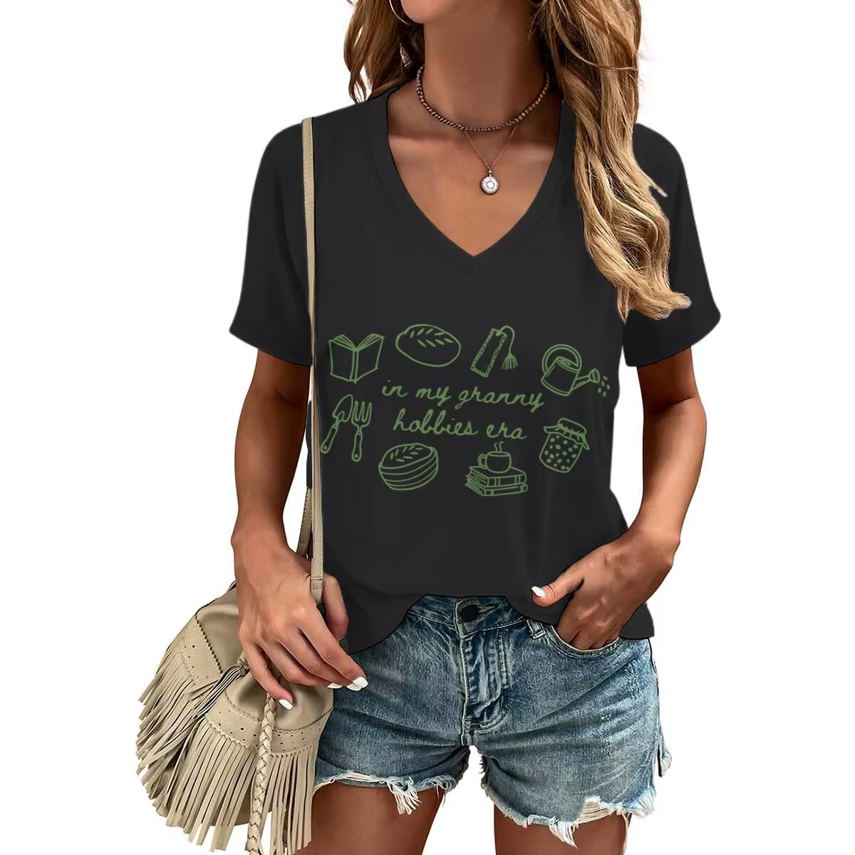 T-shirts tendance pour femmes, style « Slow Life » de la mode Granny, imprimé « In My Granny Hobbies