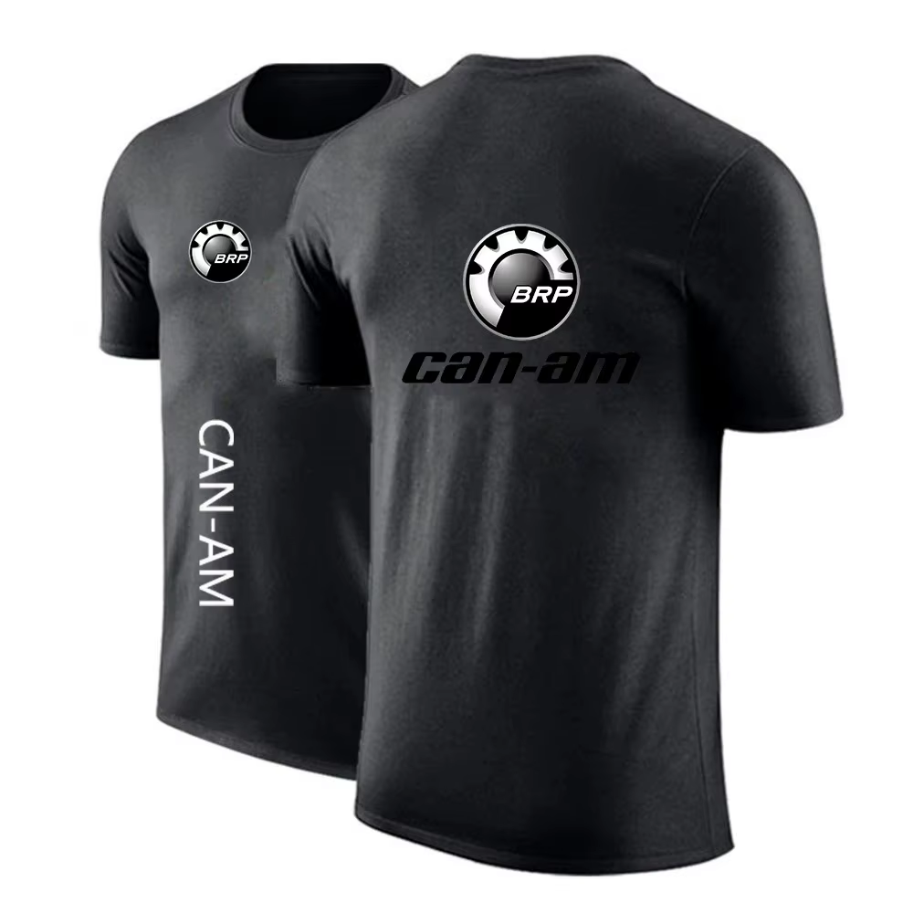 CAN-AM BRP T-shirt pour homme, col rond, coton, décontracté, couleur unie, manches courtes, imprimé,