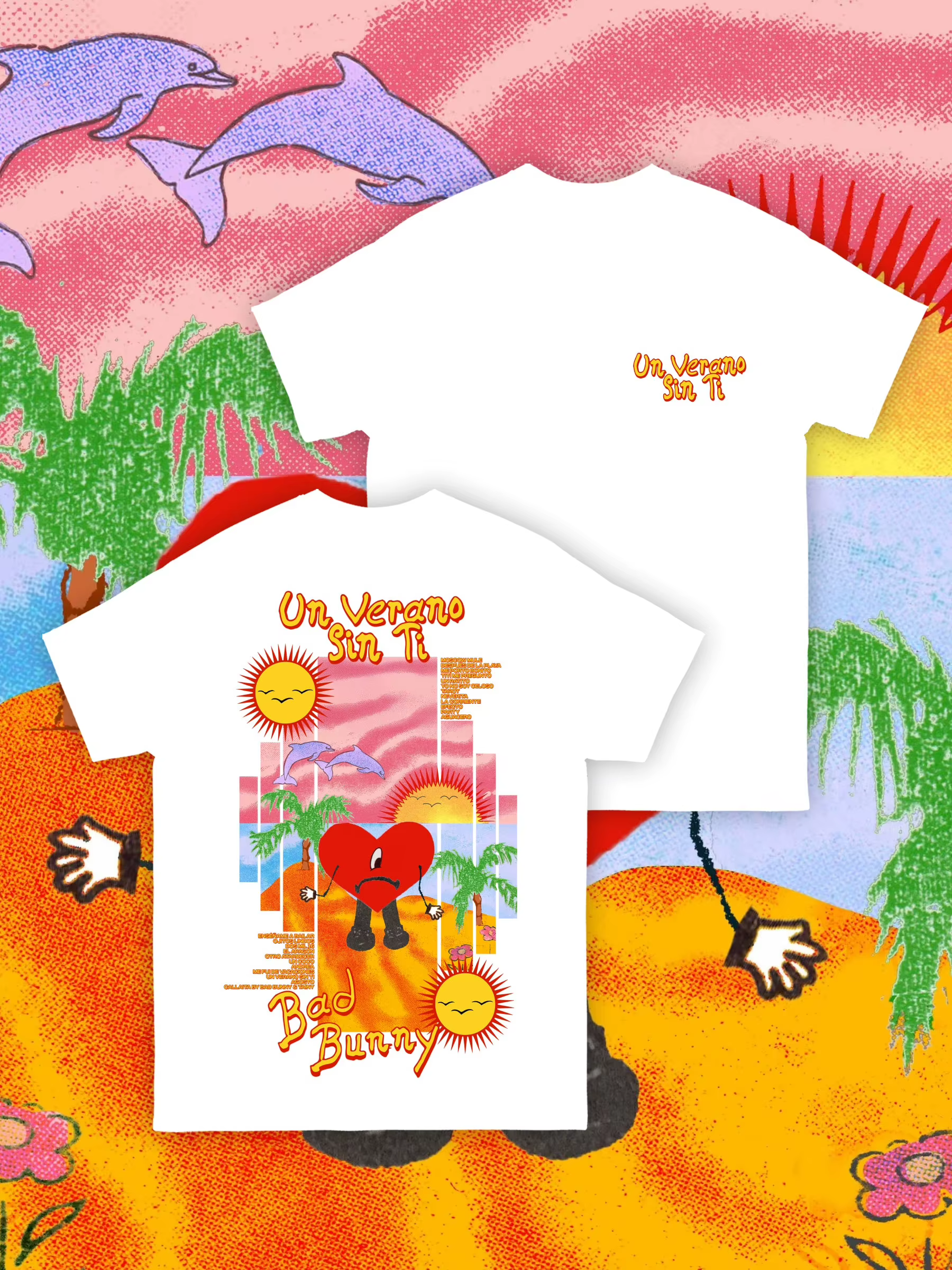 T-shirt graphique Bad Bunny Un Verano Sin Ti pour hommes et femmes, style Reggaeton Hip Hop, manches
