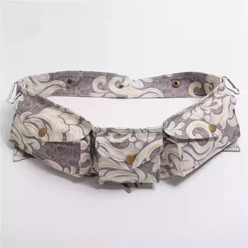 Sac de taille Punk médiéval pour femmes Steampunk en cuir Pu Style moto sac de ceinture de hanche ré