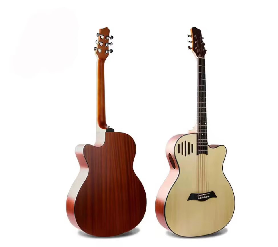 Guitare acoustique électrique avec égaliseur, personnalisée, 6 cordes, entièrement faite à la main, 