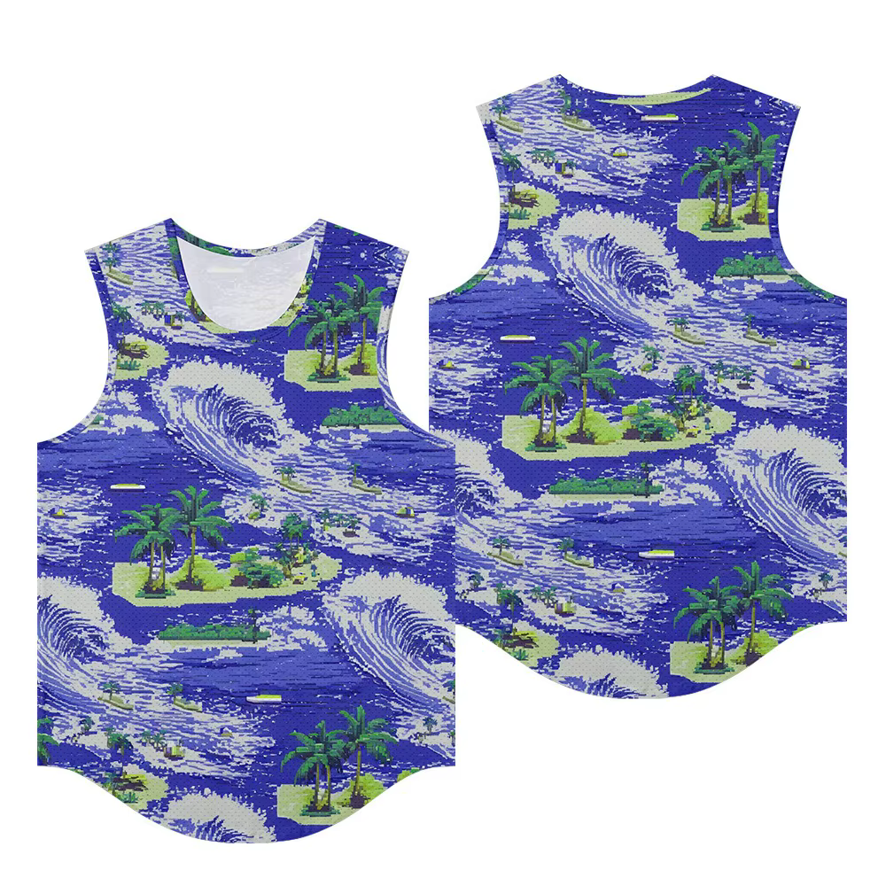 Gilets tendance pour hommes, imprimé Monstera Tropical, respirant, plage, artistique, essentiel, déb