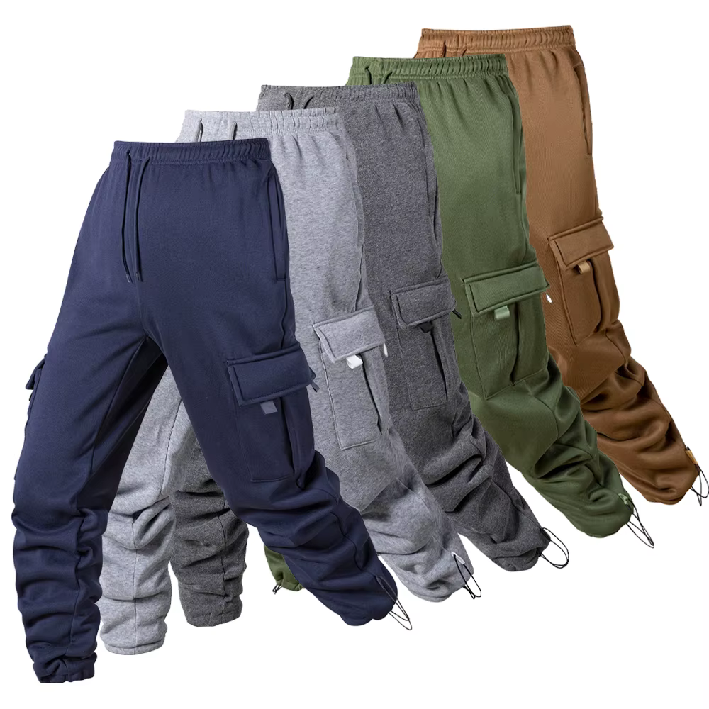 Viser de jogging multi-poches pour hommes, pantalons de survêtement longs, pantalons de fitness, pro