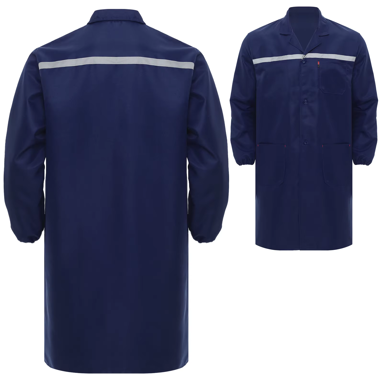 Uniforme d'atelier d'usine pour hommes et femmes, manches longues, poches, combinaison boutonnée, ba
