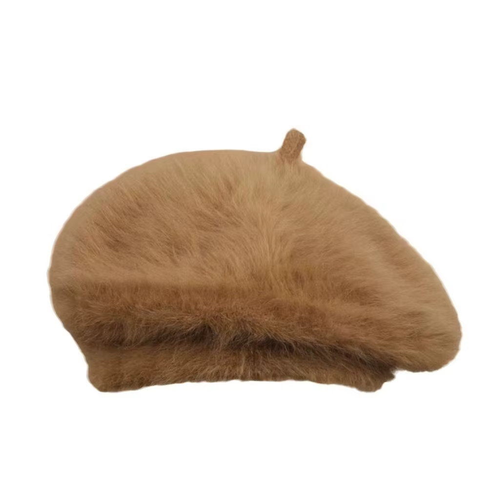 Mode nuage femmes bérets en peluche garder au chaud peintre casquettes élastique couleur unie artist