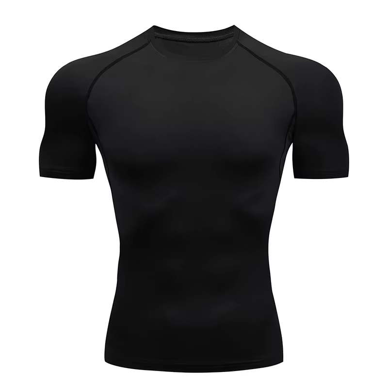 Chemises de Compression pour hommes, t-shirts d'été à manches courtes, T-shirt d'entraînement, de Fi