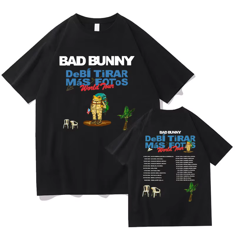 T-shirt Bad Bunny 2025-2026 World Tour - Album Debí Tirar Más Fotos - NOUVEAU T-shirt à manches cour