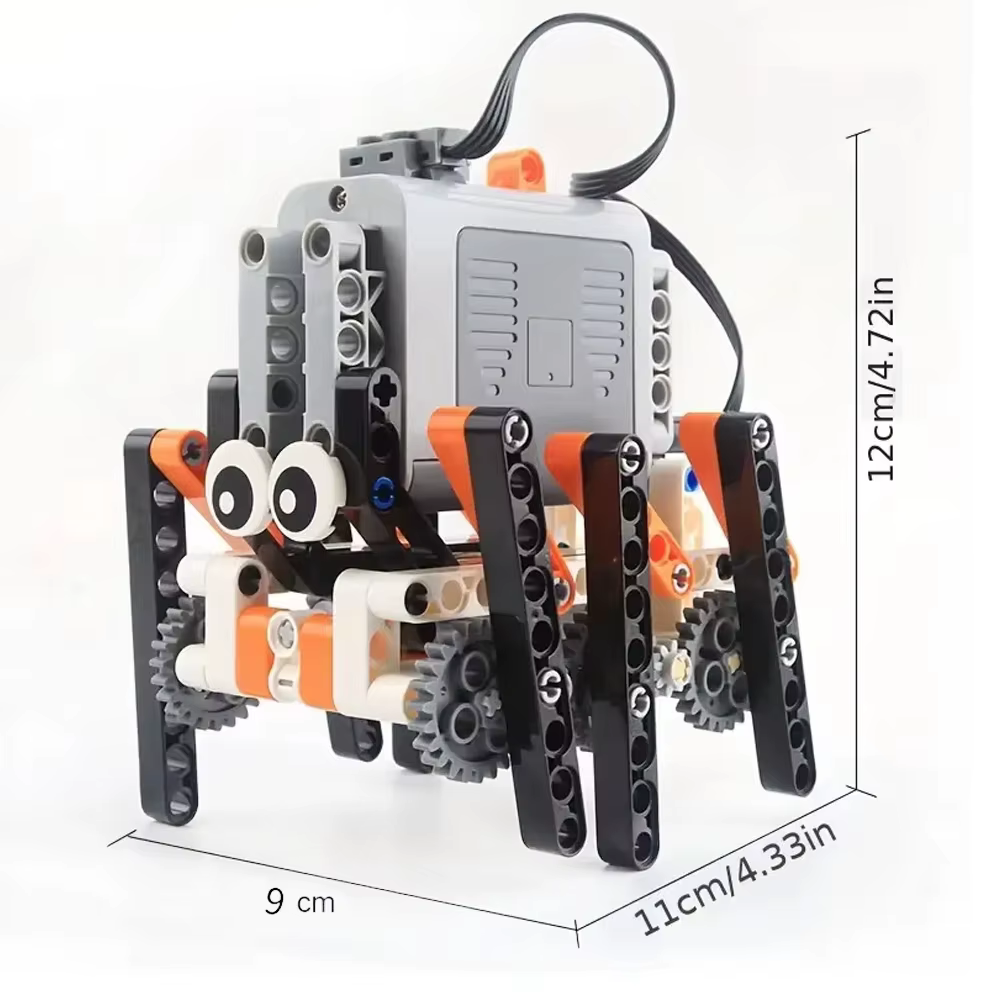 Ensemble de blocs de construction Robot de marche, technologie bionique hexapode, moteur électrique,