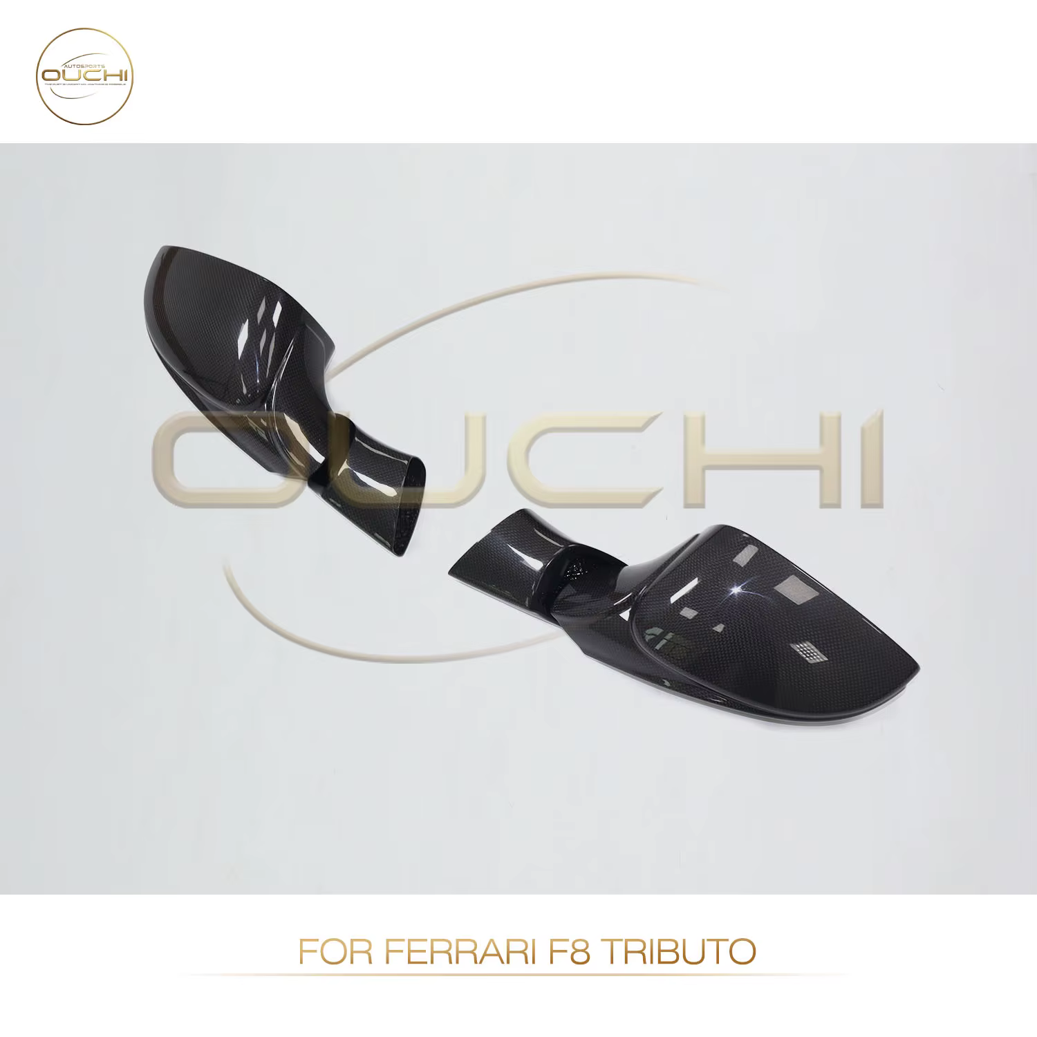 OUCHI – capuchons de rétroviseurs en Fiber de carbone, pour Ferrari F8 Tributo, accessoires de style
