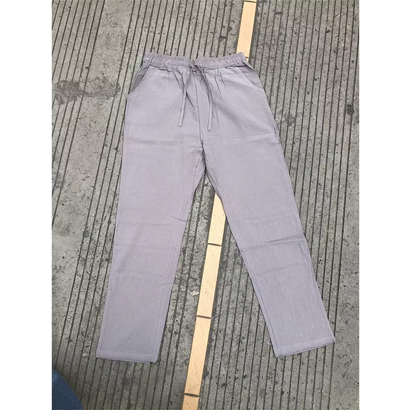 Pantalon classique en lin fin pour hommes, prix spécial, pantalon droit à la mode, cordon de serrage