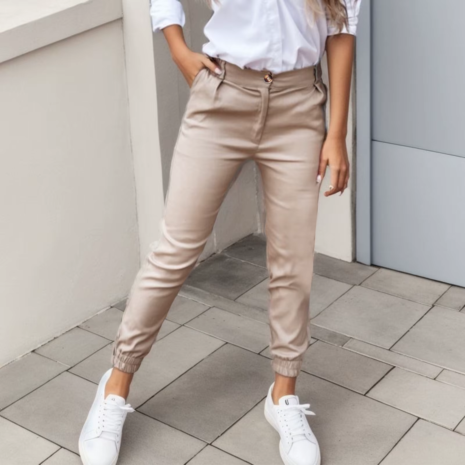 Pantalons pour femmes 2025, pantalons de sport, pantalons décontractés, taille unie, pantalons de fi