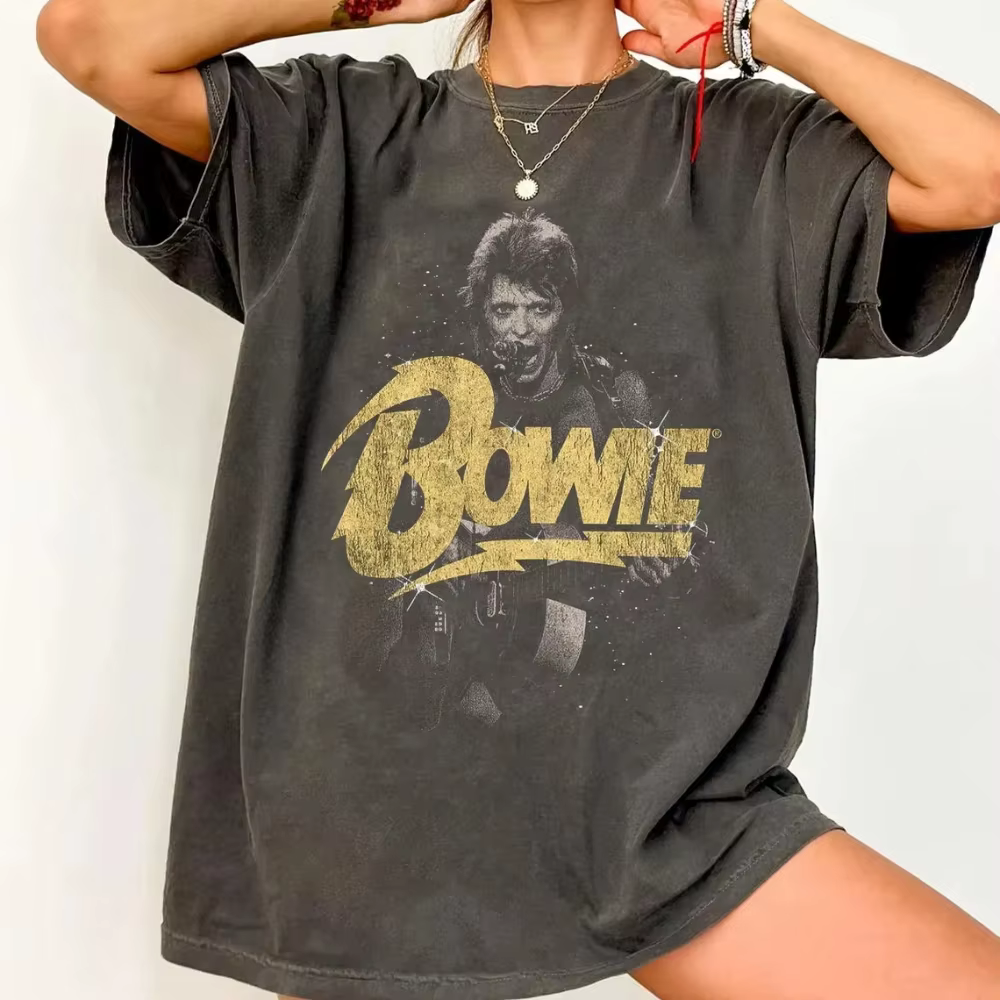 T-shirt rétro David Bowie 2026, T-shirt en coton pour hommes et femmes, T-shirt tendance Y2k, T-shir